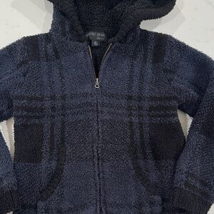 Barefoot Dreams Boys Zip-Up Sweater - Navy and Black